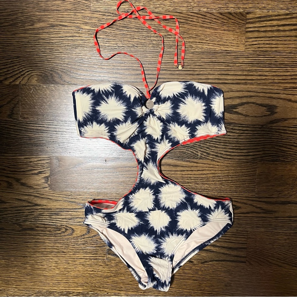 Marc By Marc Jacobs Blue and Cream One Piece Swimwear